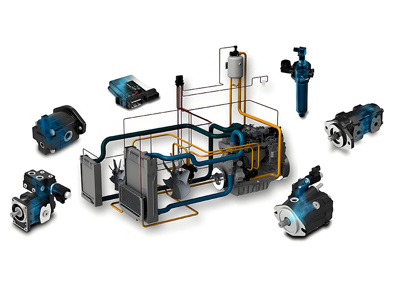 Hydraulic control valve system showing various components in a hydraulic circuit