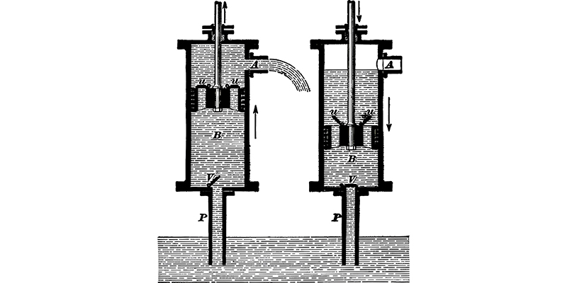 Visualization of cavitation bubbles forming in hydraulic fluid